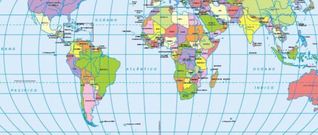 Mapa Múndi Continentes Países E Oceanos 6993